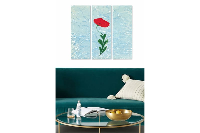 Tavla Floral 3-Pack Flerfärgad 20X50 - 20x50 cm - Inredning & dekor - Tavlor & konst - Canvastavla