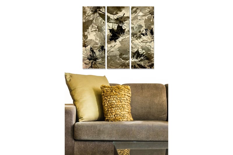 Tavla Floral 3-Pack Flerfärgad 20X50 - 20x50 cm - Inredning & dekor - Tavlor & konst - Canvastavla
