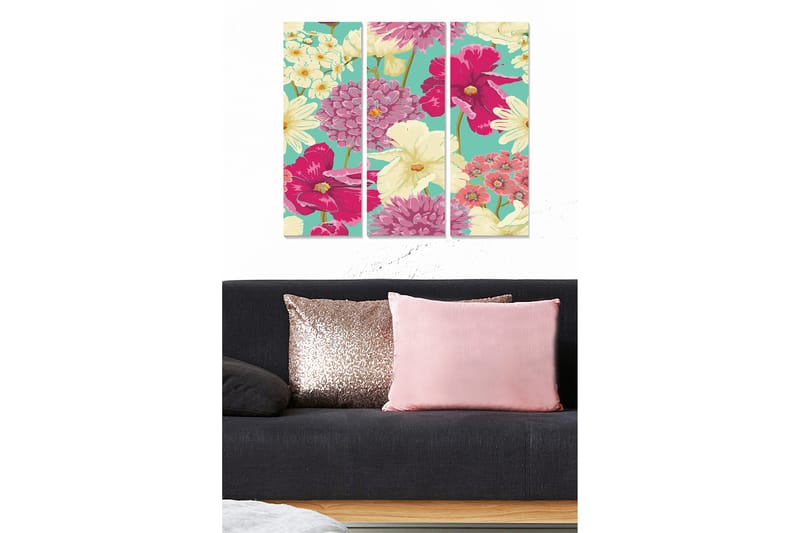 Tavla Floral 3-Pack Flerfärgad 20X50 - 20x50 cm - Inredning & dekor - Tavlor & konst - Canvastavla
