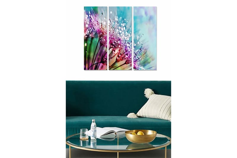 Tavla Floral 3-Pack Flerfärgad 20X50 - 20x50 cm - Inredning & dekor - Tavlor & konst - Canvastavla
