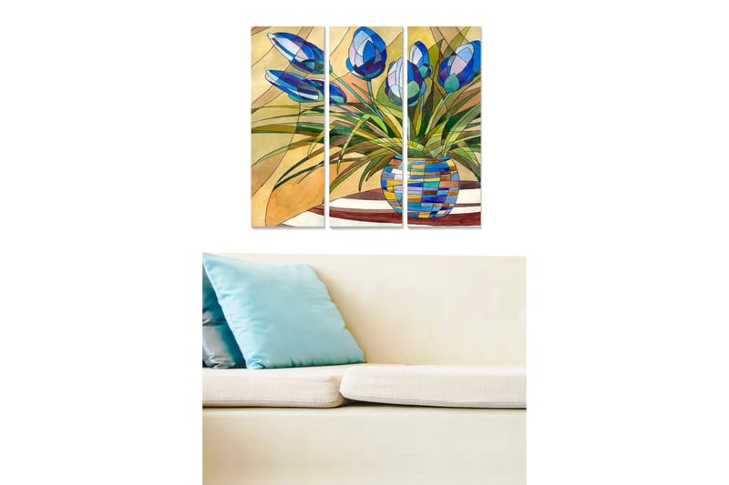 Tavla Floral 3-Pack Flerfärgad 20X50 - 20x50 cm - Inredning & dekor - Tavlor & konst - Canvastavla