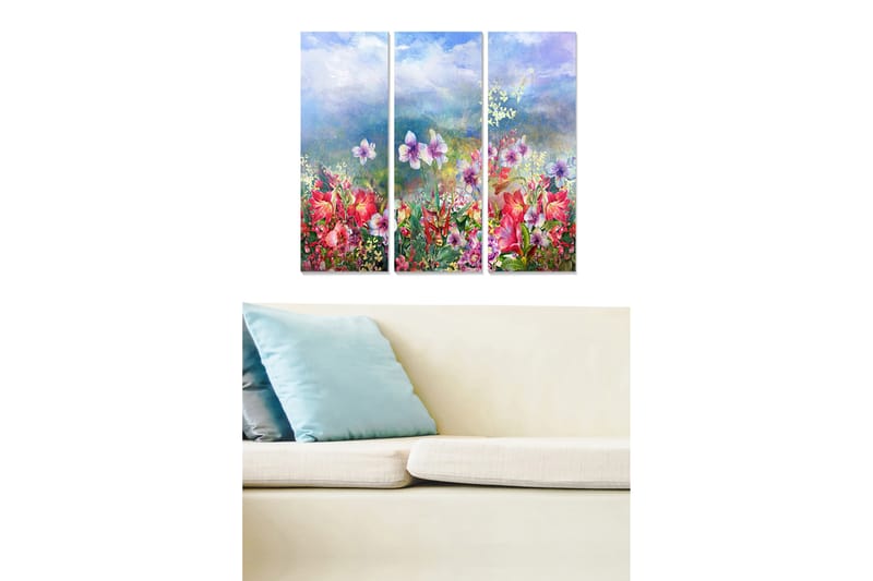 Tavla Floral 3-Pack Flerfärgad 20X50 - 20x50 cm - Inredning & dekor - Tavlor & konst - Canvastavla