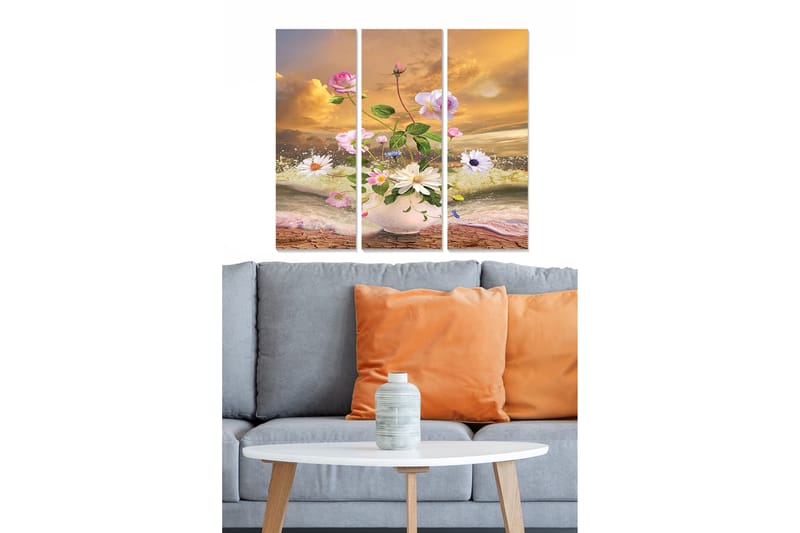 Tavla Floral 3-Pack Flerfärgad 20X50 Cm - 20x50 cm - Inredning & dekor - Tavlor & konst - Canvastavla