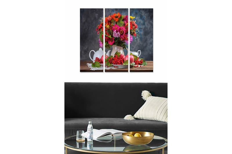 Tavla Floral 3-Pack Flerfärgad 20X50 Cm - 20x50 cm - Inredning & dekor - Tavlor & konst - Canvastavla