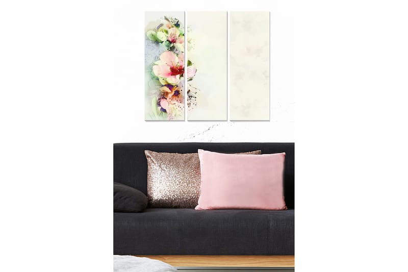 Tavla Floral 3-Pack Flerfärgad 20X50 Cm - 20x50 cm - Inredning & dekor - Tavlor & konst - Canvastavla