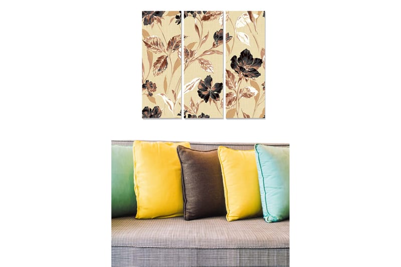 Tavla Floral 3-Pack Flerfärgad 20X50 Cm - 20x50 cm - Inredning & dekor - Tavlor & konst - Canvastavla