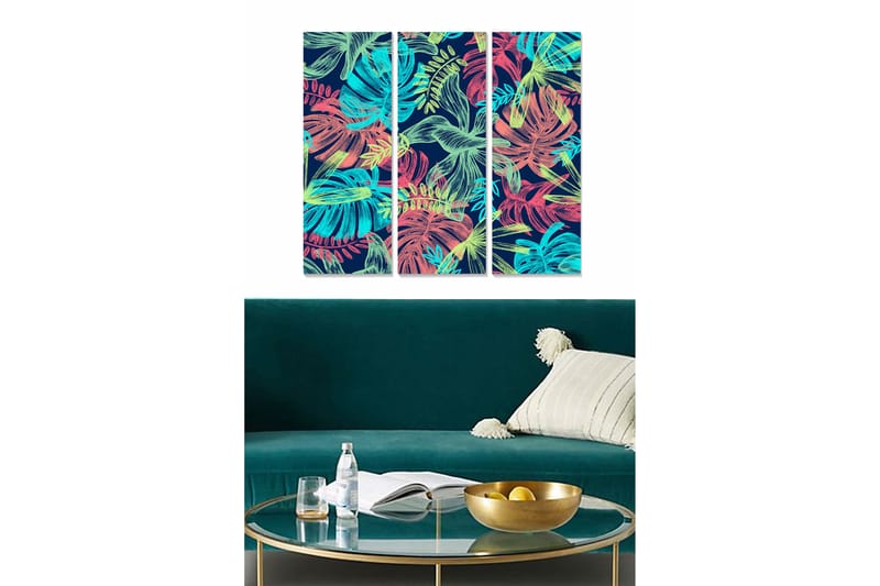 Tavla Floral 3-Pack Flerfärgad 20X50 - 20x50 cm - Inredning & dekor - Tavlor & konst - Canvastavla