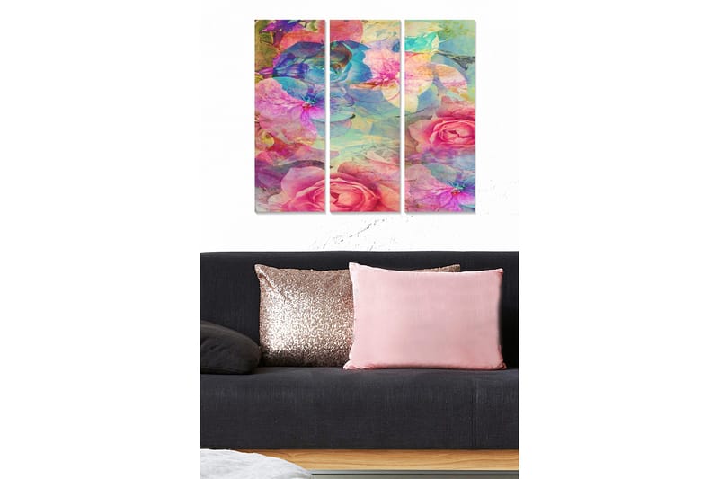 Tavla Floral 3-pack Flerfärgad, 20x50 cm