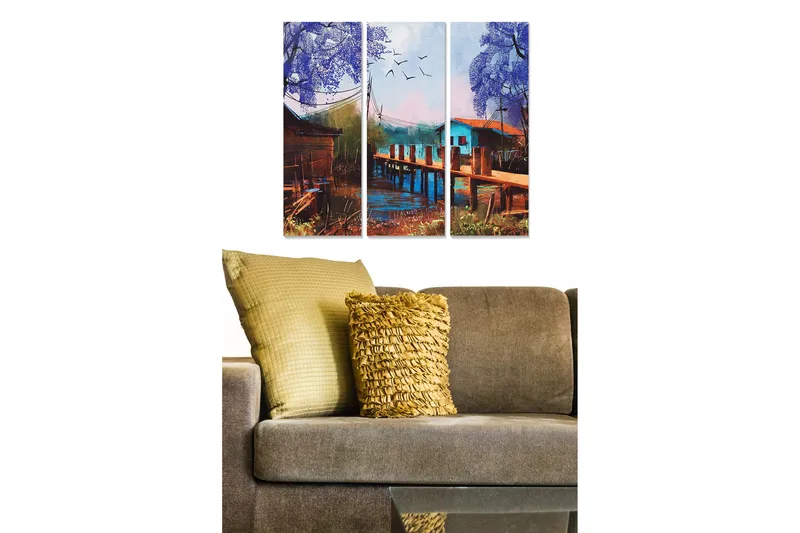 Tavla Floral 3-pack Flerfärgad, 20x50 cm