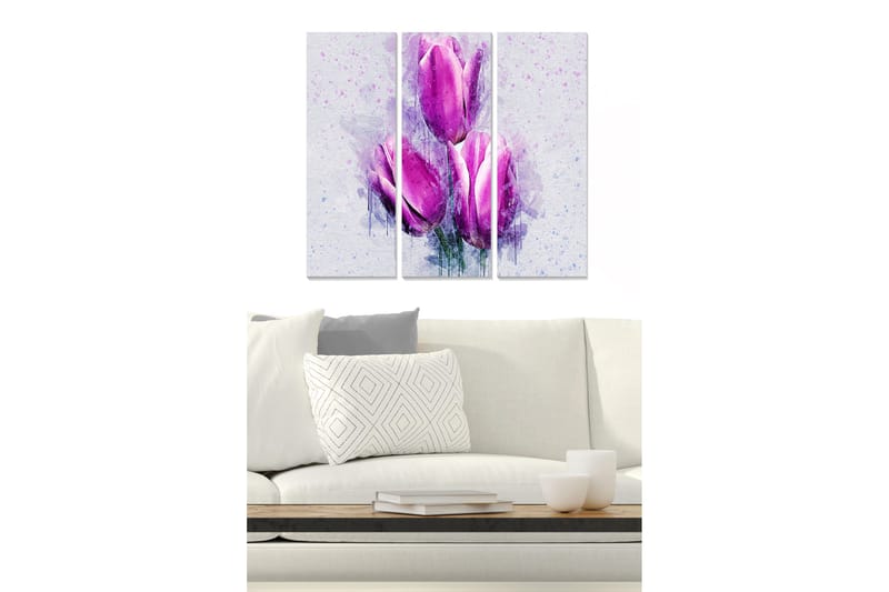 Tavla Floral 3-pack Flerfärgad - 20x50 cm - Inredning & dekor - Tavlor & konst - Canvastavla
