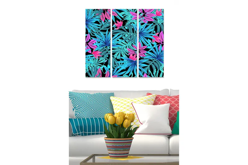 Tavla Floral 3-pack Flerfärgad, 20x50 cm