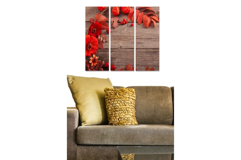Tavla Floral 3-pack Flerfärgad - 20x50 cm - Inredning & dekor - Tavlor & konst - Canvastavla
