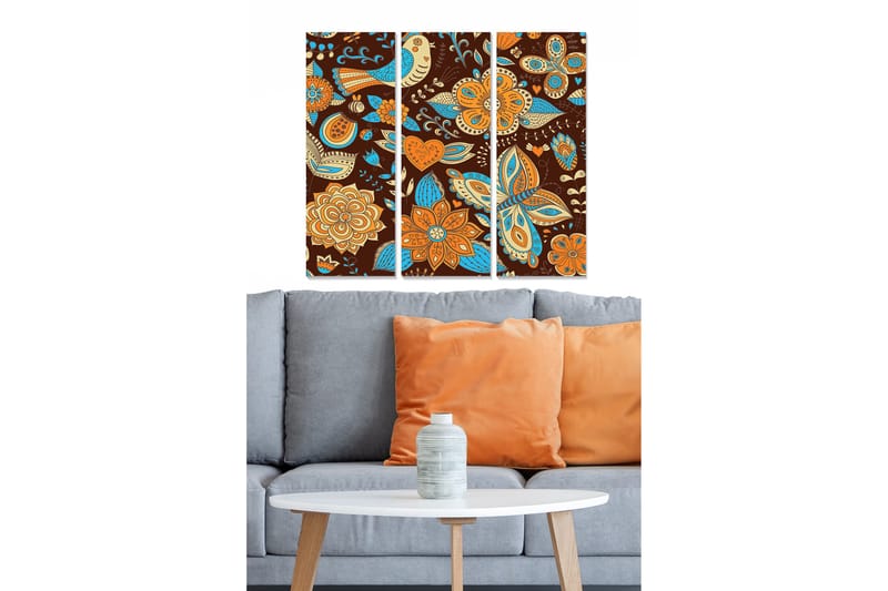 Tavla Floral 3-pack Flerfärgad, 20x50 cm