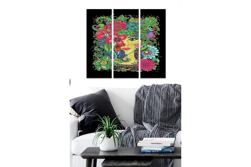 Tavla Floral 3-pack Flerfärgad, 20x50 cm