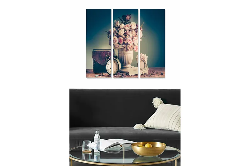 Tavla Floral 3-pack Flerfärgad, 20x50 cm