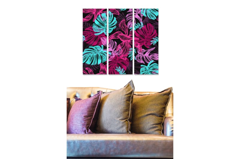 Tavla Floral 3-pack Flerfärgad - 20x50 cm - Inredning & dekor - Tavlor & konst - Canvastavla