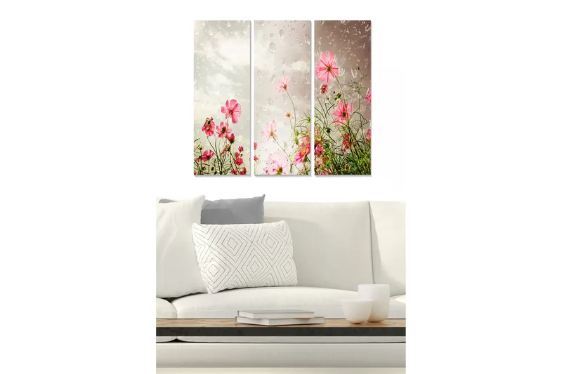 Tavla Floral 3-pack Flerfärgad - 20x50 cm - Inredning & dekor - Tavlor & konst - Canvastavla