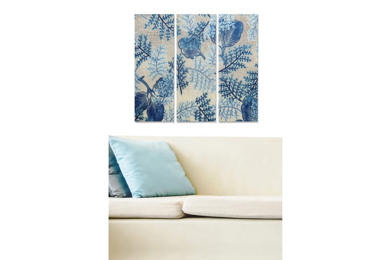 Tavla Floral 3-pack Flerfärgad - 20x50 cm - Inredning & dekor - Tavlor & konst - Canvastavla