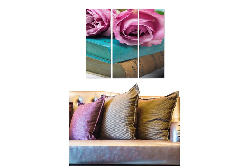 Tavla Floral 3-pack Flerfärgad, 20x50 cm