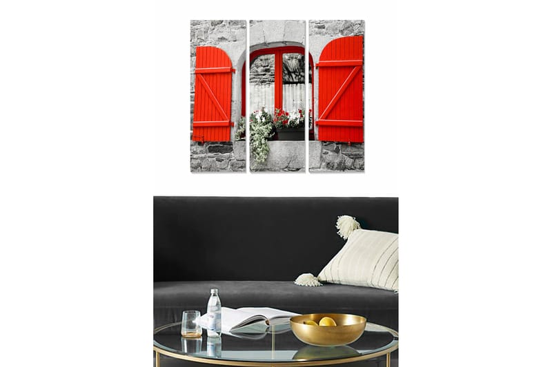 Tavla Floral 3-pack Flerfärgad, 20x50 cm