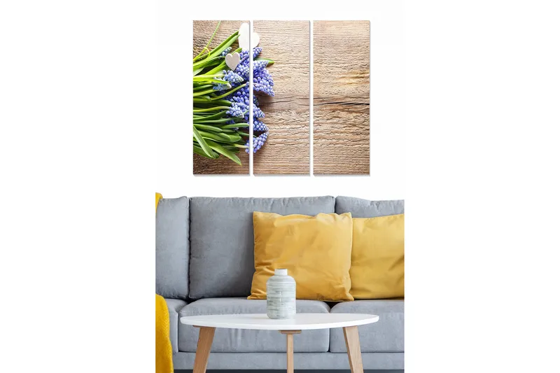 Tavla Floral 3-pack Flerfärgad - 20x50 cm - Inredning & dekor - Tavlor & konst - Canvastavla