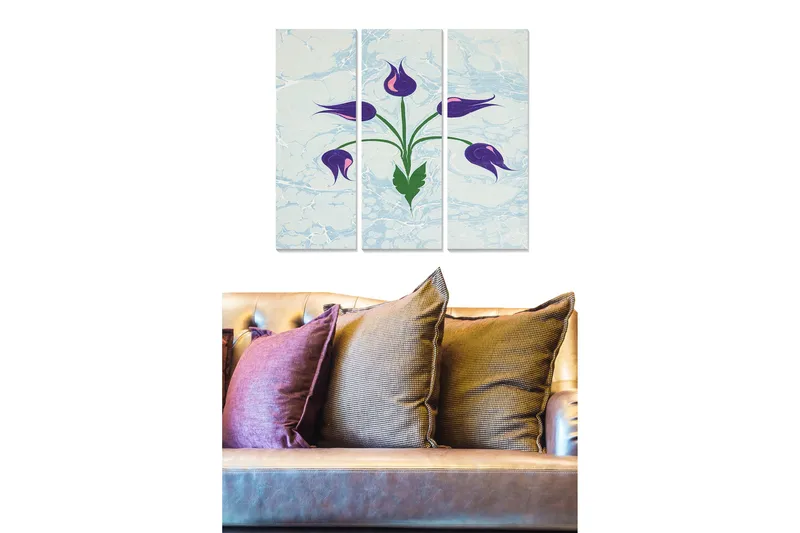 Tavla Floral 3-pack Flerfärgad, 20x50 cm