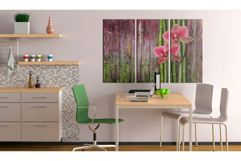 Tavla Flower and bamboo 120x80, Artgeist sp. z o. o.