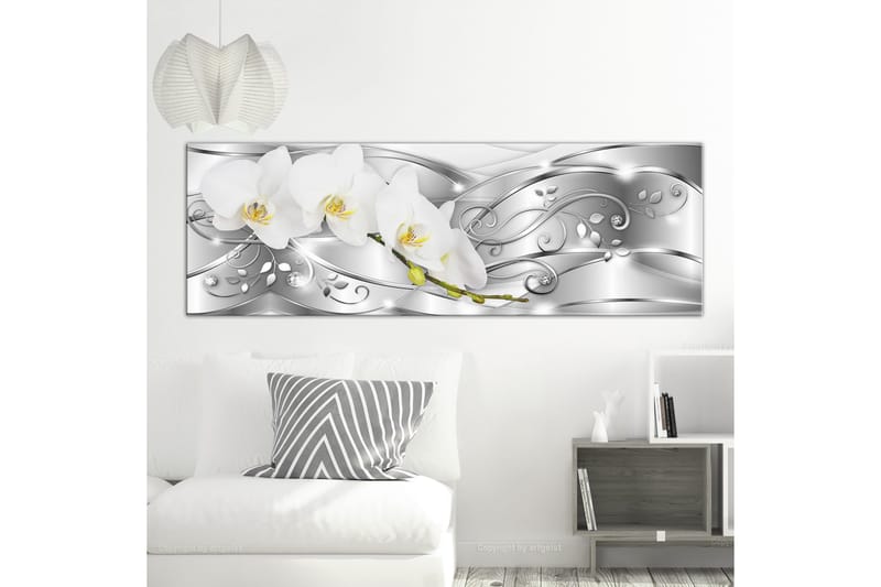 Tavla Flowering 1 Part Narrow Silver 135x45 - Artgeist sp. z o. o. - Inredning & dekor - Tavlor & konst - Canvastavla