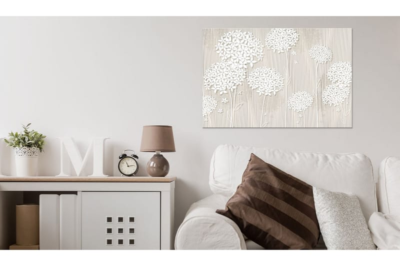 Tavla Flowers In The Wind 60X40 Beige|Vit - Artgeist sp. z o. o. - Inredning & dekor - Tavlor & konst - Canvastavla
