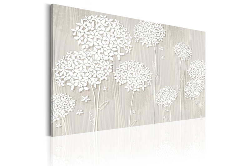Tavla Flowers In The Wind 60X40 Beige|Vit, Artgeist sp. z o. o.
