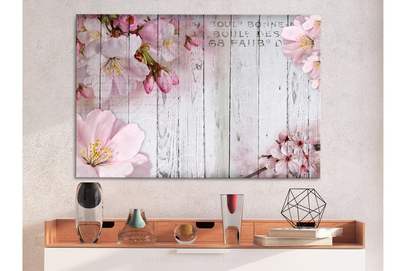 TAVLA Flowers on Boards (1 Part) Wide 120x80 - Artgeist sp. z o. o. - Inredning & dekor - Tavlor & konst - Canvastavla