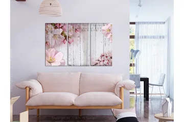 Tavla Flowers On Boards 3 Parts 90x60 - Artgeist sp. z o. o. - Inredning & dekor - Tavlor & konst - Canvastavla