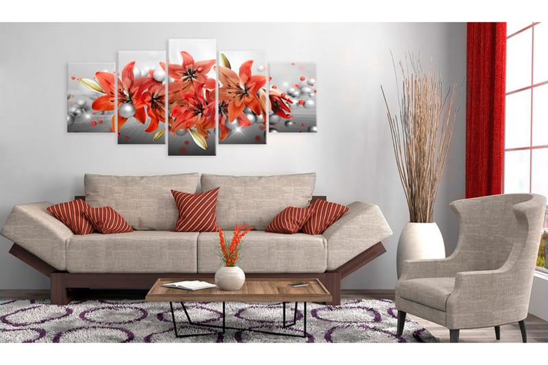Tavla Flowery Battle 200x100 - Artgeist sp. z o. o. - Inredning & dekor - Tavlor & konst - Canvastavla