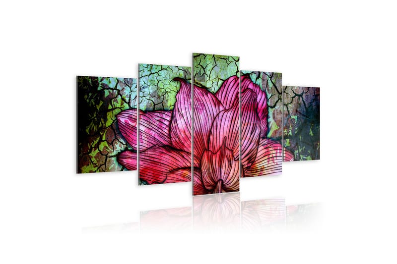 Tavla Flowery Stained Glass 100X50 Flerfärgad, Artgeist sp. z o. o.