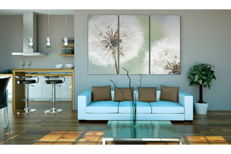 Tavla Fluffy Dandelions 120X80 Flerfärgad|Vit - Artgeist sp. z o. o. - Inredning & dekor - Tavlor & konst - Canvastavla