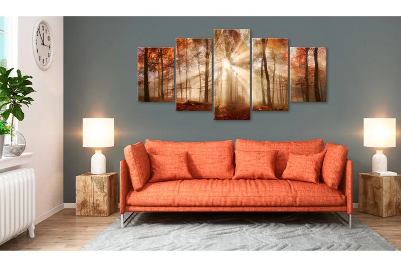 Tavla Forest Fog 100X50 Brun|Vit - Artgeist sp. z o. o. - Inredning & dekor - Tavlor & konst - Canvastavla