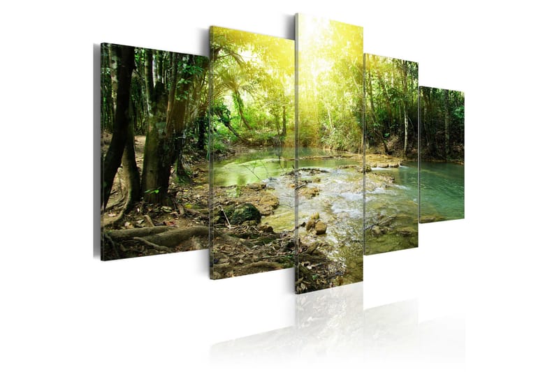 Tavla Forest River 200X100 Grön|Flerfärgad|Vit, Artgeist sp. z o. o.