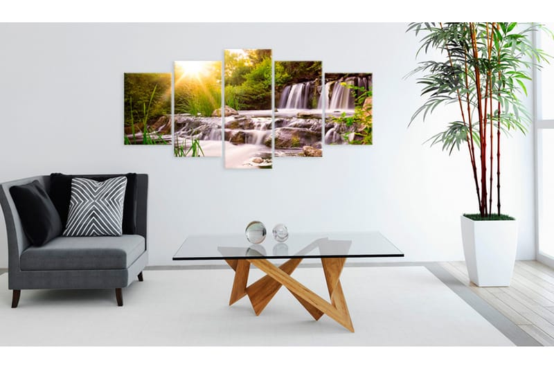 Tavla Forest Waterfall 100x50 - Artgeist sp. z o. o. - Inredning & dekor - Tavlor & konst - Canvastavla