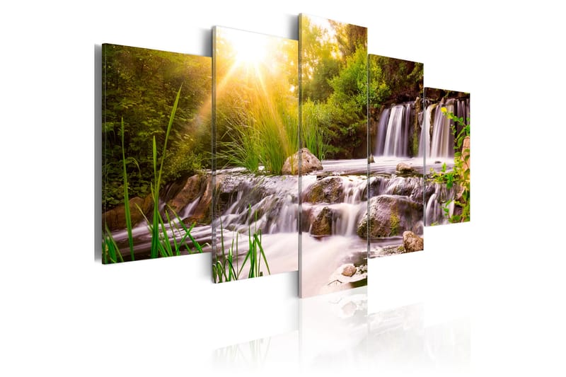 Tavla Forest Waterfall 100X50 Vit - Artgeist sp. z o. o. - Inredning & dekor - Tavlor & konst - Canvastavla