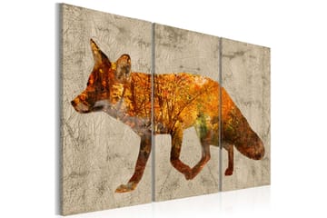 Tavla Fox In The Wood 60X40 Flerfärgad