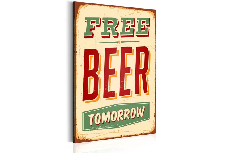 Tavla Free Beer Tomorrow 80x120 cm