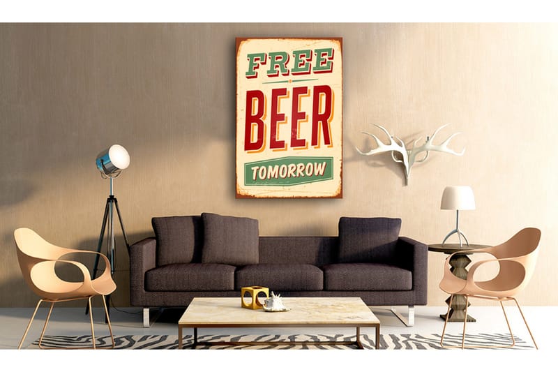 Tavla Free Beer Tomorrow 80x120 cm - Inredning & dekor - Tavlor & konst - Canvastavla