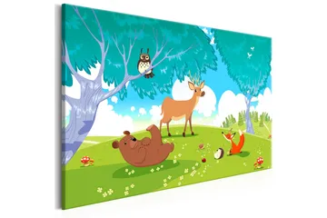 Tavla Friendly Animals (1 Part) Wide 120x80 - Artgeist sp. z o. o. - Inredning & dekor - Tavlor & konst - Canvastavla