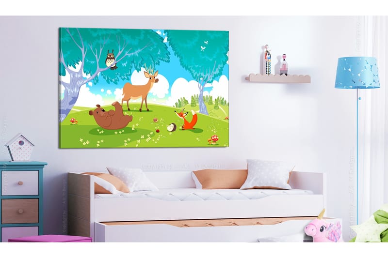 Tavla Friendly Animals (1 Part) Wide 90x60, Artgeist sp. z o. o.