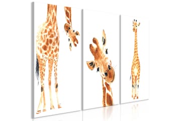 Tavla Funny Giraffes 3 Parts 120X60 Flerfärgad|Vit