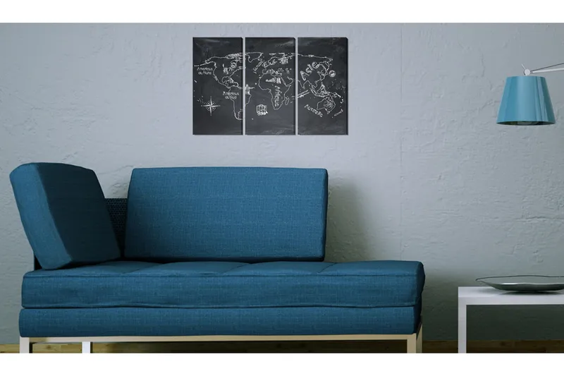 Tavla Geografi lektion (franska) Triptych 90x60, Artgeist sp. z o. o.