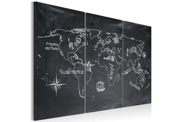 Tavla Geografi lektion (italienska språket) Triptych 90x60 - Artgeist sp. z o. o. - Inredning & dekor - Tavlor & konst - Canvastavla