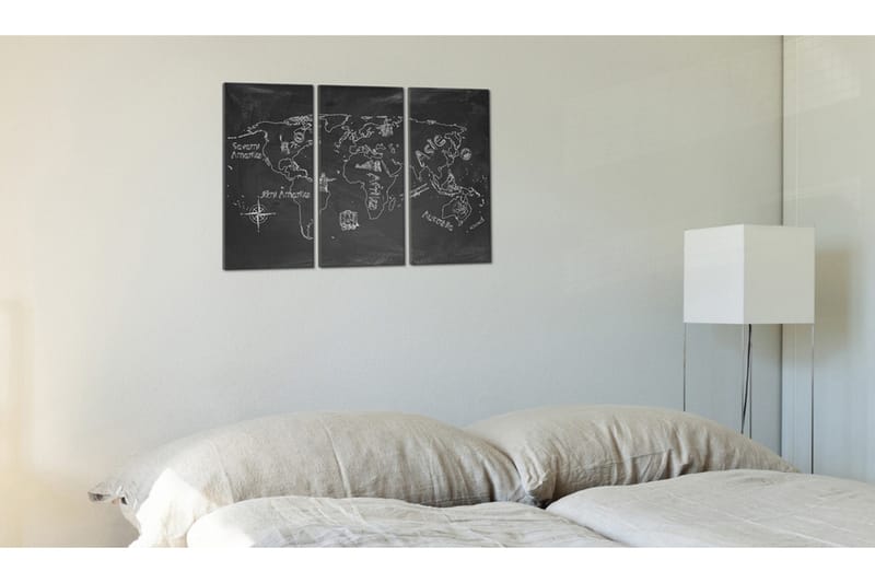 Tavla Geografi Lektion Tjeckiska  Triptych 120x80 - Artgeist sp. z o. o. - Inredning & dekor - Tavlor & konst - Canvastavla