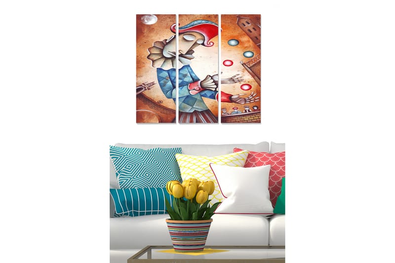Tavla Geometric 3-Pack Flerfärgad 20X50 - 20x50 cm - Inredning & dekor - Tavlor & konst - Canvastavla