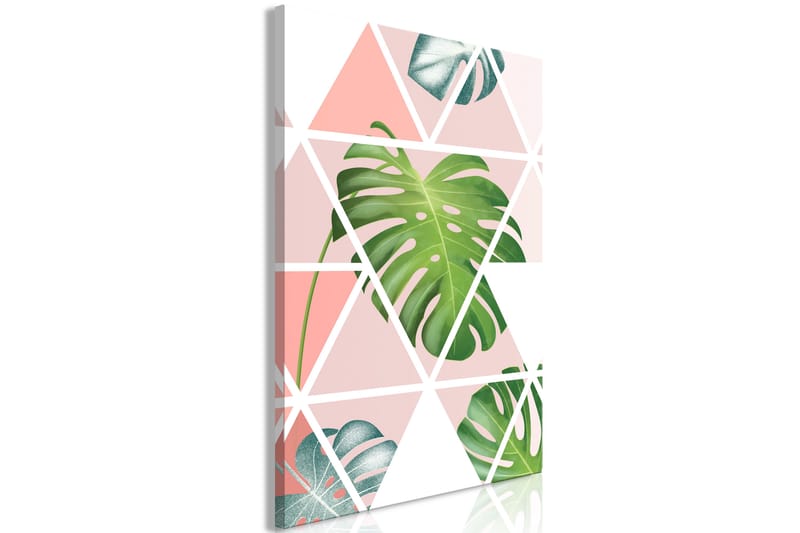 TAVLA Geometric Monstera (1 Part) Vertical 60x90 - Artgeist sp. z o. o. - Inredning & dekor - Tavlor & konst - Canvastavla